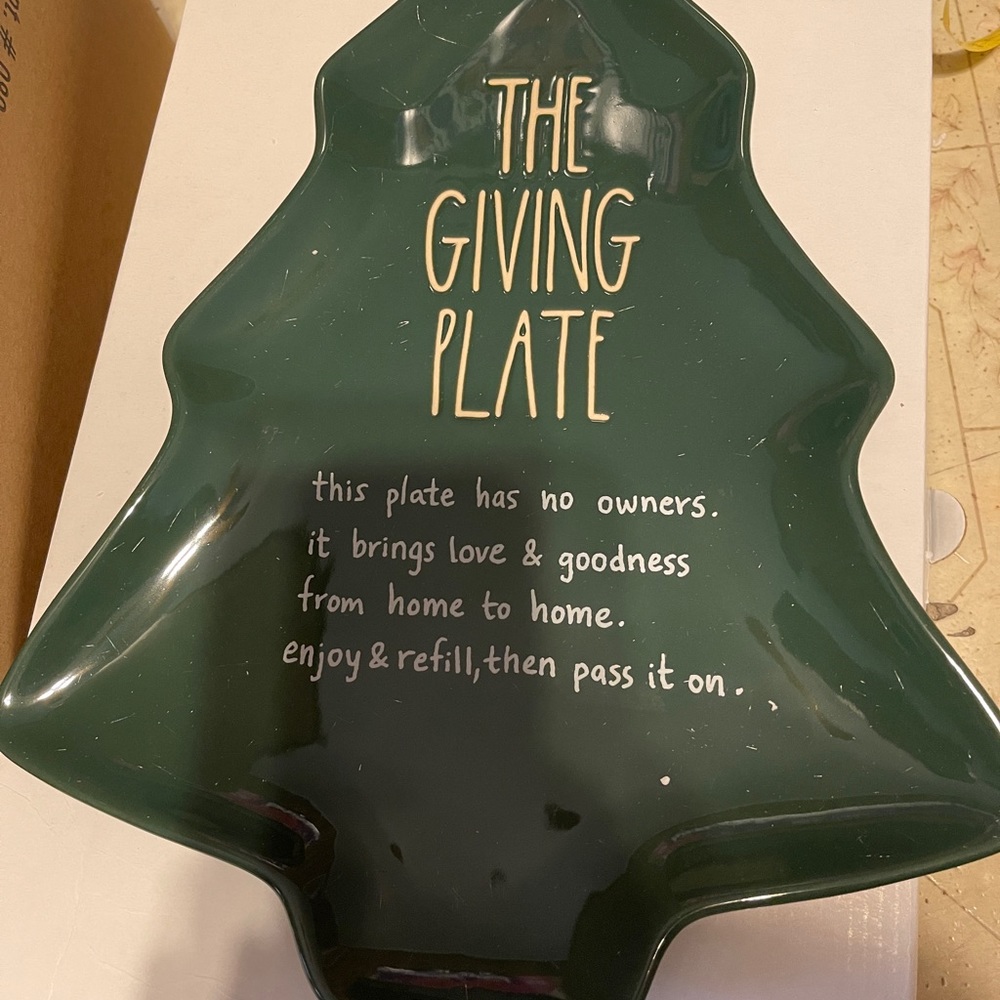 Rae Dunn giving tree platter